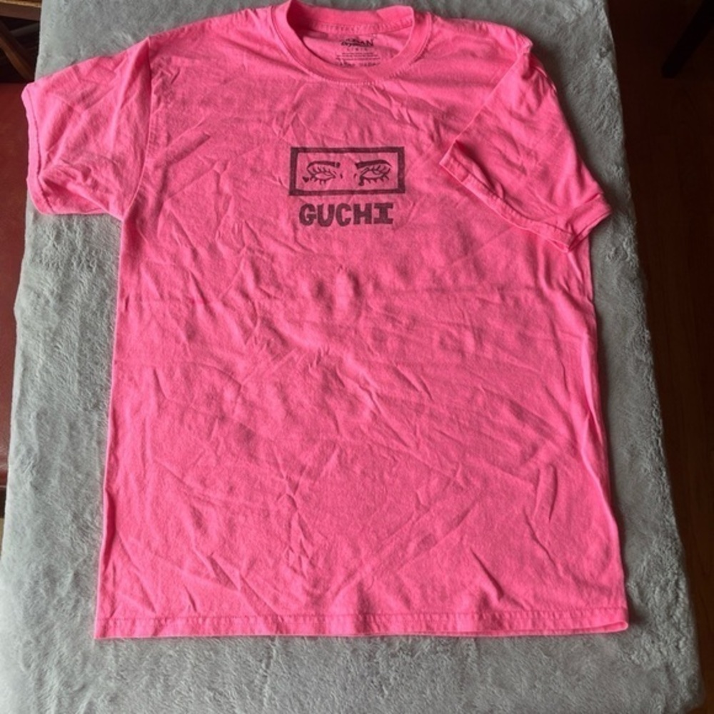 Neon pink screen print art shirt Graphic T-Shirt sz large